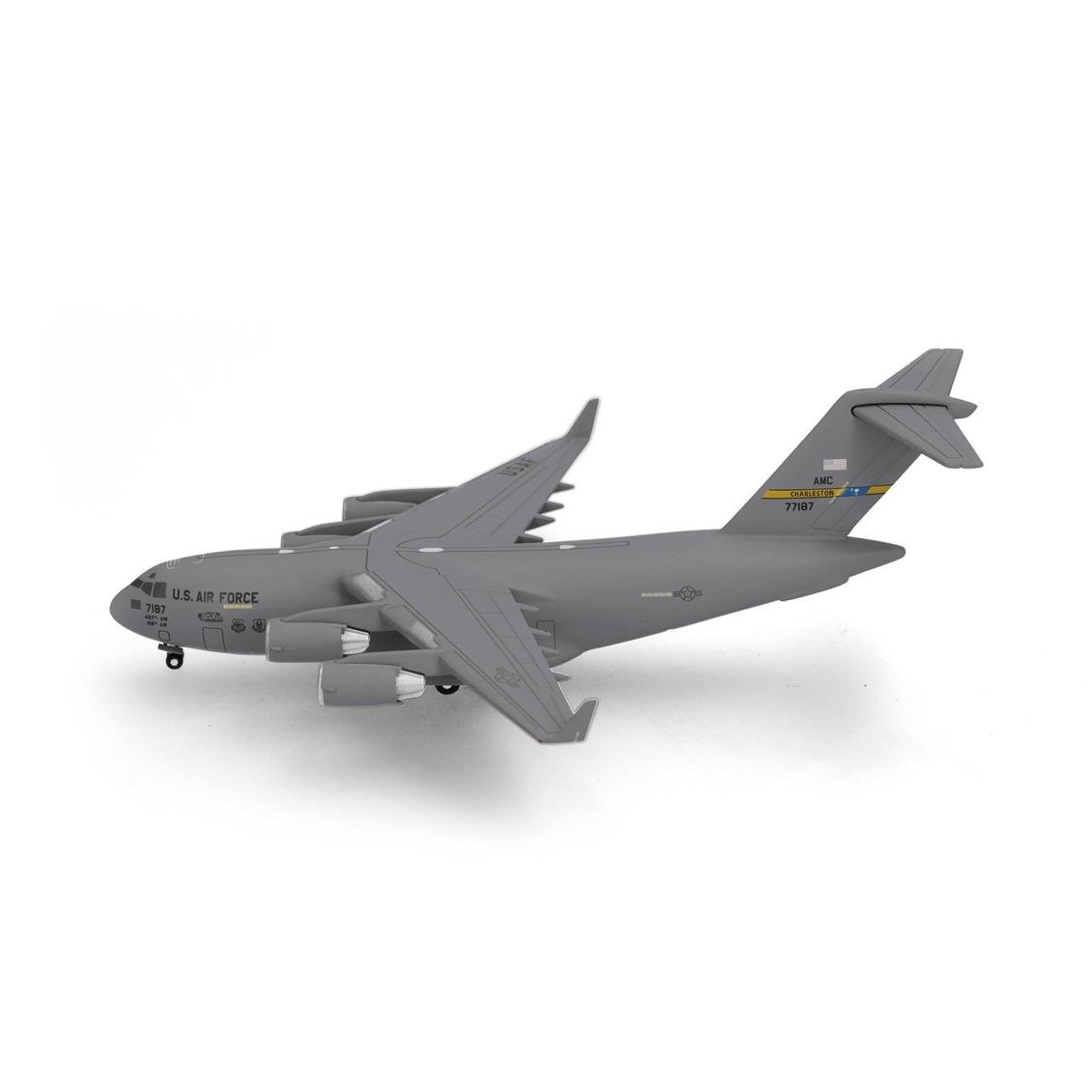 Herpa 537964 1/500 Ölçek, Amerikan Hava Kuvvetleri Boeing C-17A Globemaster III, 437.Hava İkmal Kanadı, Metal, Sergilemeye Hazı