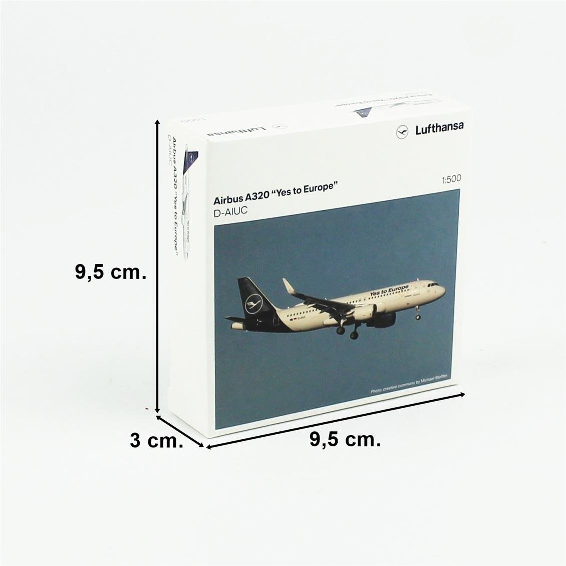 Herpa 538176 1/500 Ölçek, Lufthansa Airbus A320 (Yes to Europe) D-AIUC, Metal, Sergilemeye Hazır Model Yolcu Uçağı