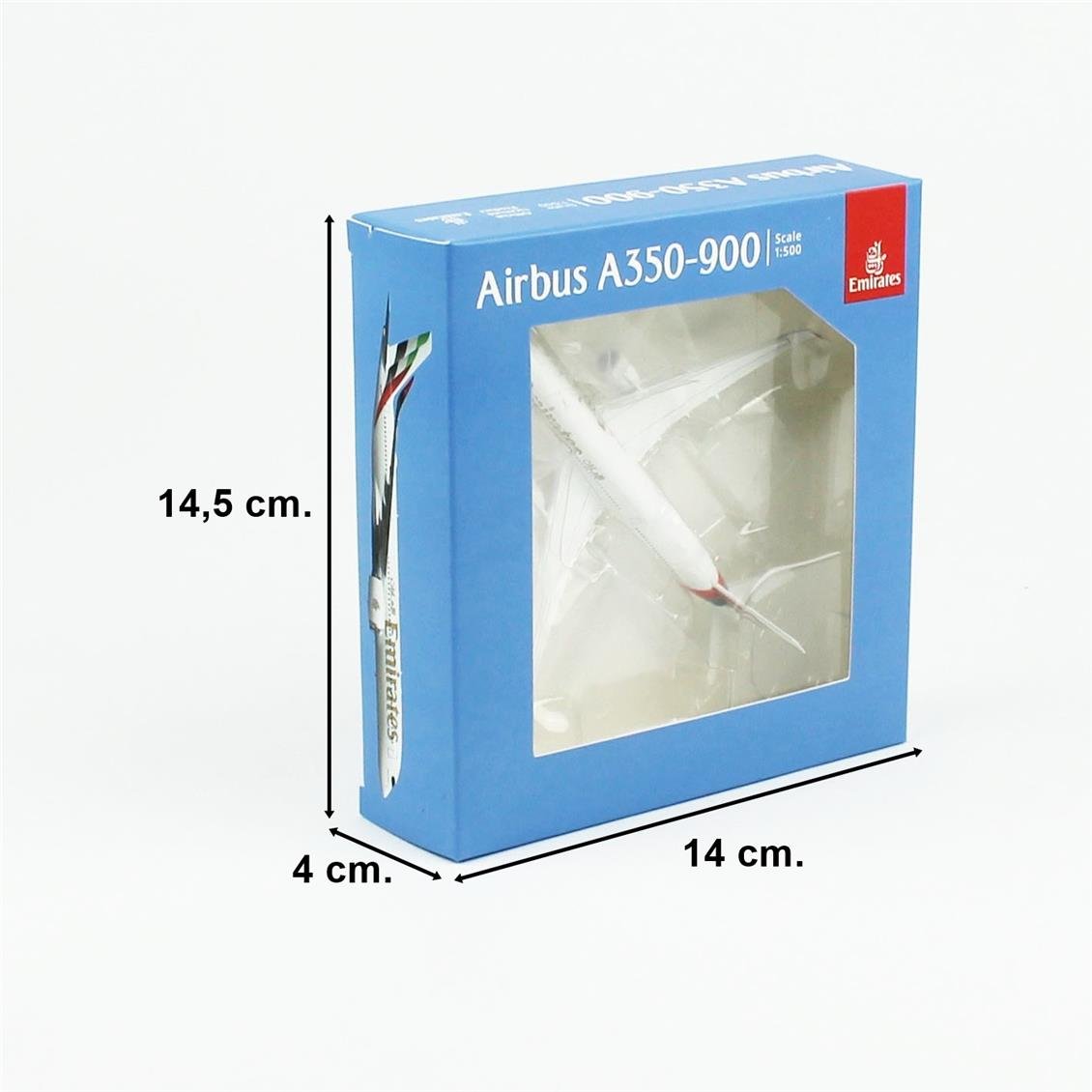 Herpa 538206 1/500 Ölçek, Emirates Airbus A350-900, A6-EXA, Metal, Sergilemeye Hazır Model Yolcu Uçağı