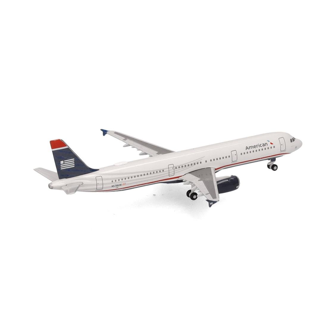 Herpa 538251 1/500 Ölçek, Amerikan Havayolları Airbus A321 (US Airways Heritage livery) N578UW, Metal, Sergilemeye Hazır Model
