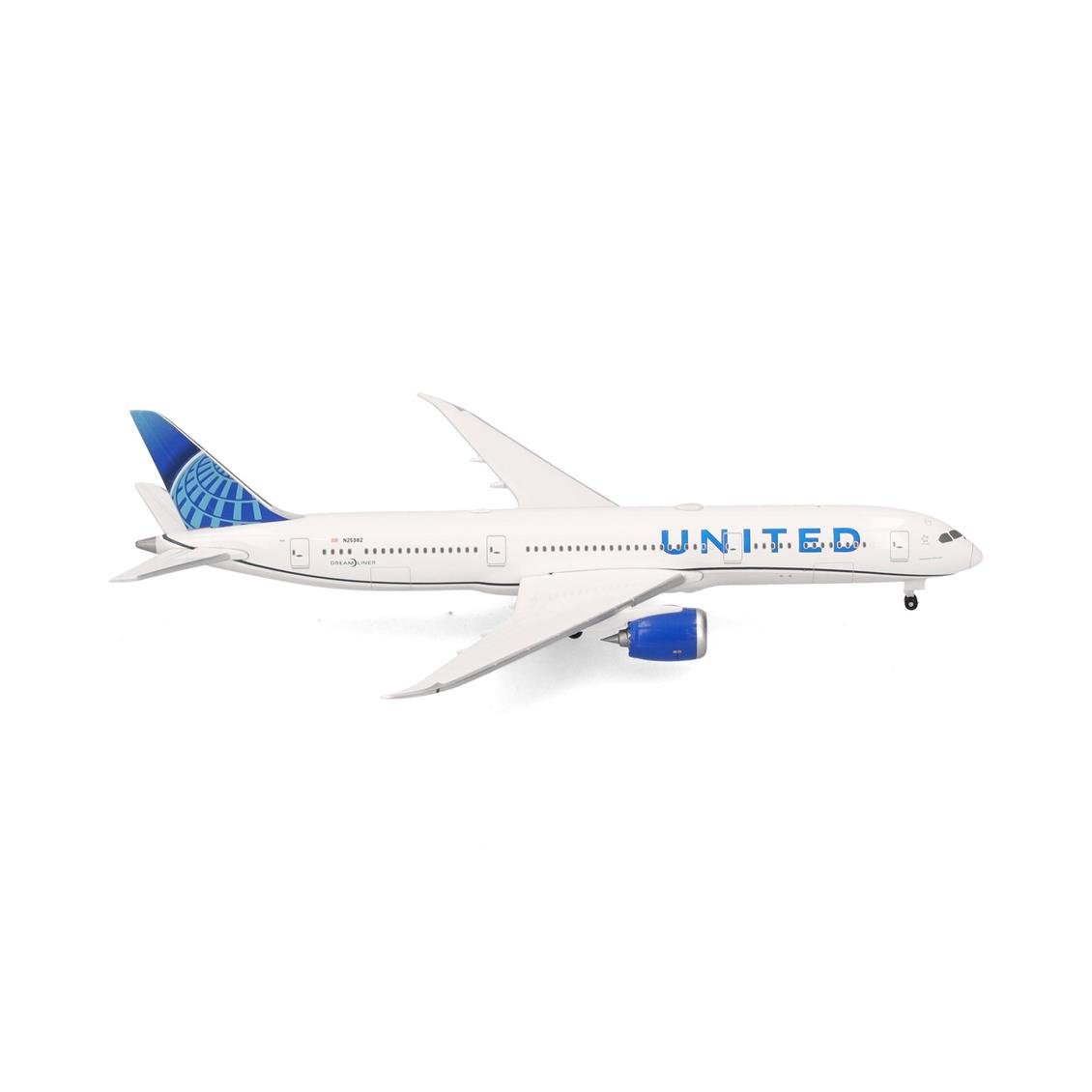 Herpa 538329 1/500 Ölçek, United Airlines Boeing 787-9 Dreamliner, N25982, Metal, Sergilemeye Hazır Model Yolcu Uçağı