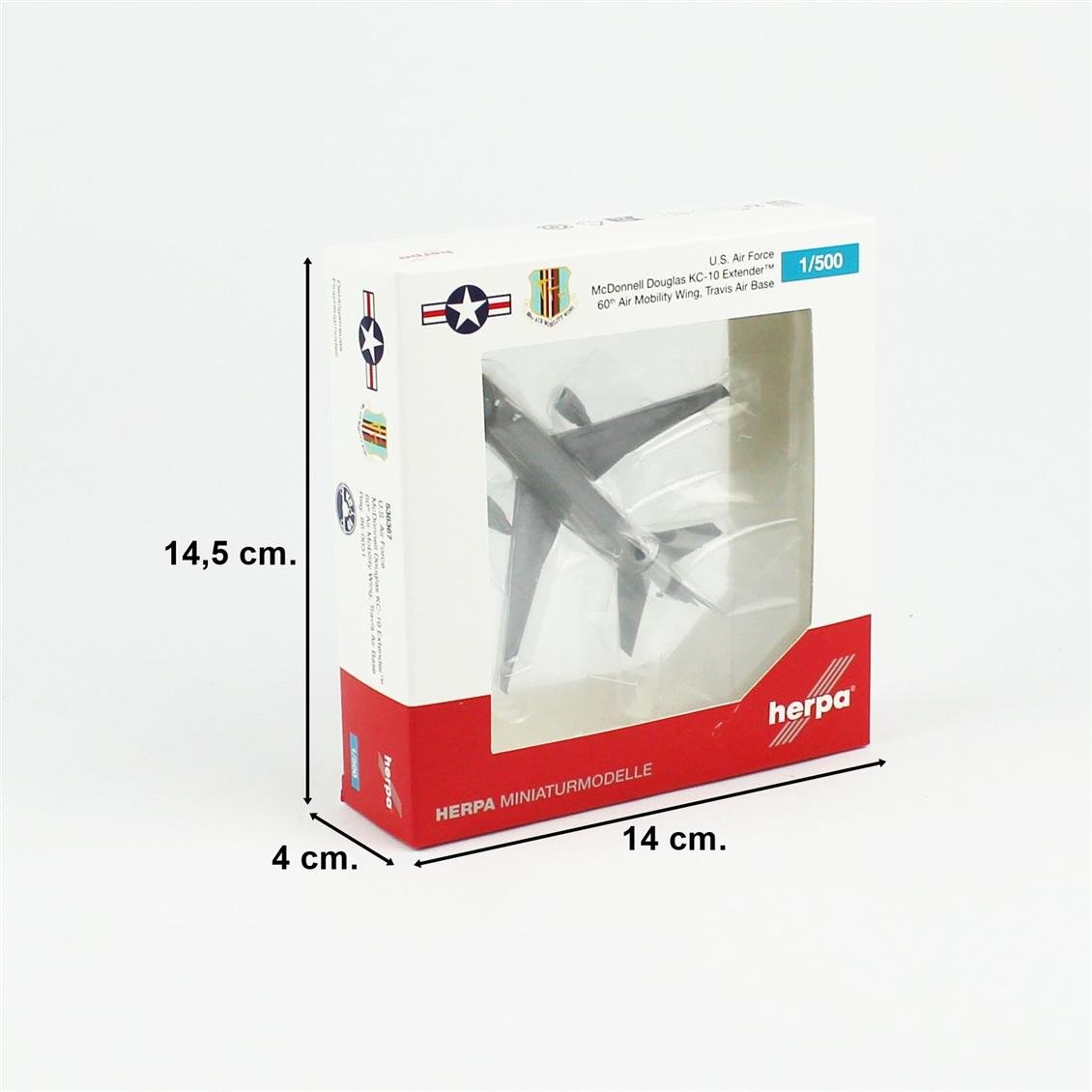 Herpa 538367 1/500 Ölçek, Amerikan Hava Kuvvetleri McDonnell Douglas KC-10 Extender, 60th AMW, 86-0031, Metal, Sergilemeye Hazı