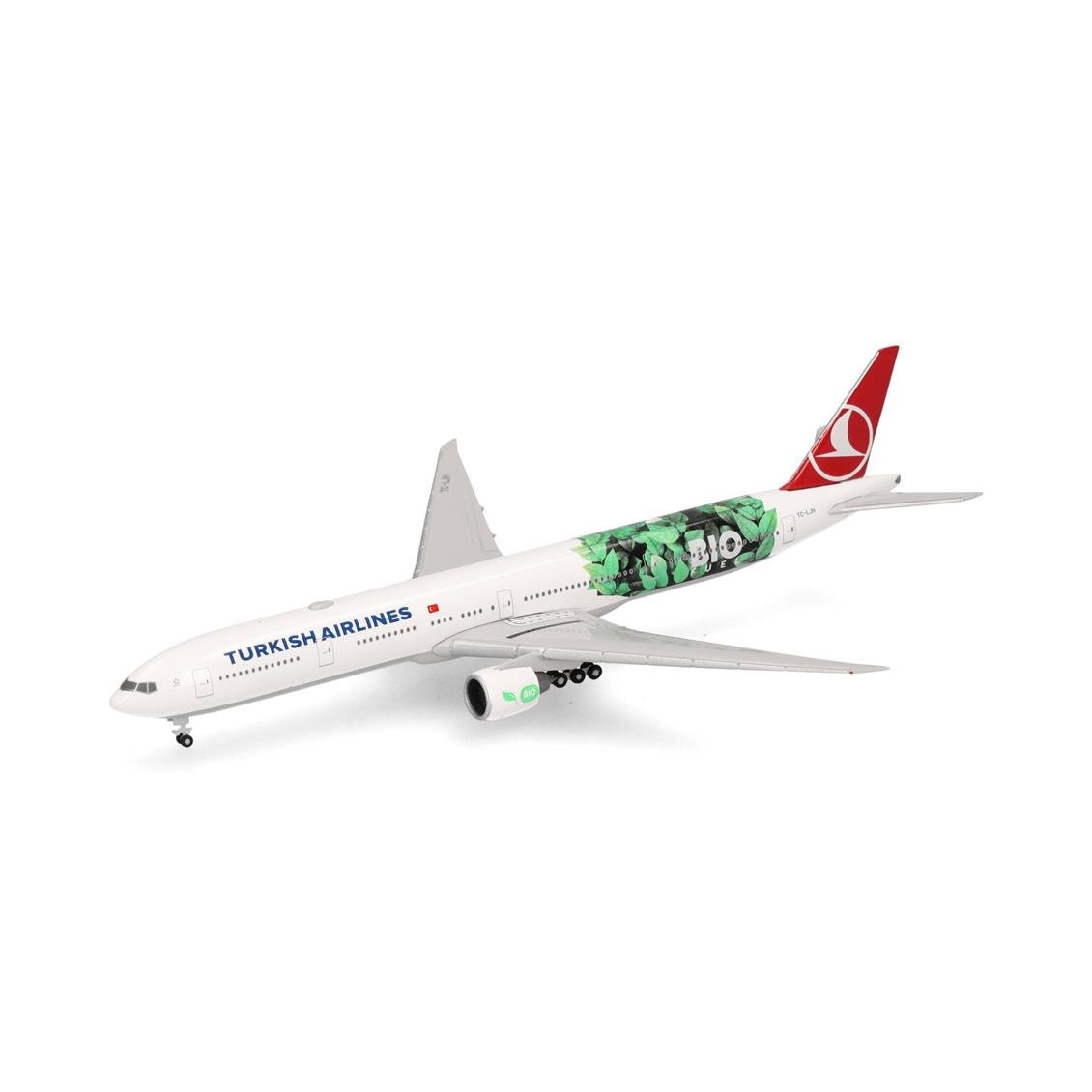 Herpa 538442 1/500 Ölçek, Türk Hava Yolları Boeing 777-300ER (Bio Fuel) TC-LJH, Metal, Sergilemeye Hazır Model Yolcu Uçağı