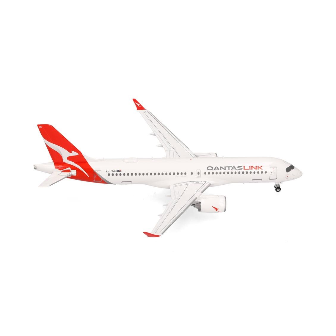 Herpa 573184 1/200 Ölçek, QantasLink Airbus A220-300 (Koala) VH-X4B, Metal, Sergilemeye Hazır Model Yolcu Uçağı