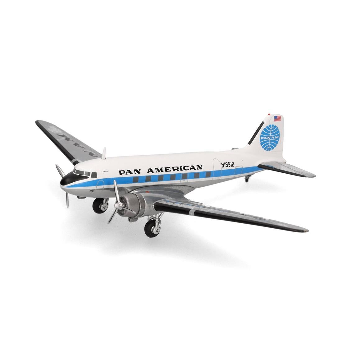 Herpa 573382 1/200 Ölçek, Pan American Havayolları Douglas DC-3 ( 's Clipperle) N19912, Metal, Sergilemeye Hazır Model Yolcu Uç