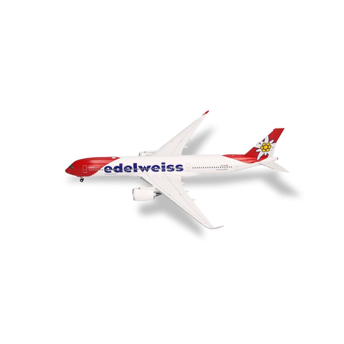 Herpa 573511 1/200 Ölçek, Edelweiss Air Airbus A350-900 (Piz Bernina) HB-IHF, Sergilemeye Hazır Model Yolcu Uçağı