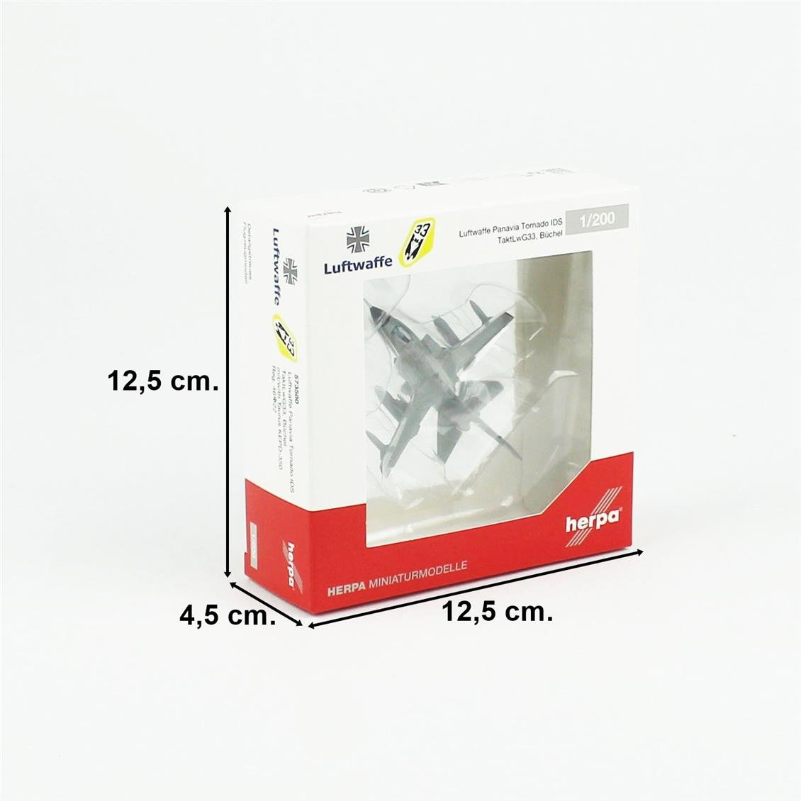Herpa 573580 1/200 Ölçek, Luftwaffe Hava Kuvvetleri Panavia Tornado IDS, TaktLwG 33, Büchel (with Taurus KEPD-350), Metal, Serg