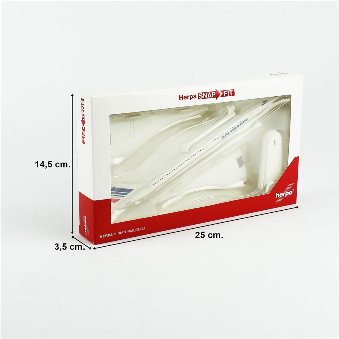 Herpa 605816-001 1/250 Ölçek, Air France Concorde - F-BVFB, Sergilemeye Hazır Model Yolcu Uçağı