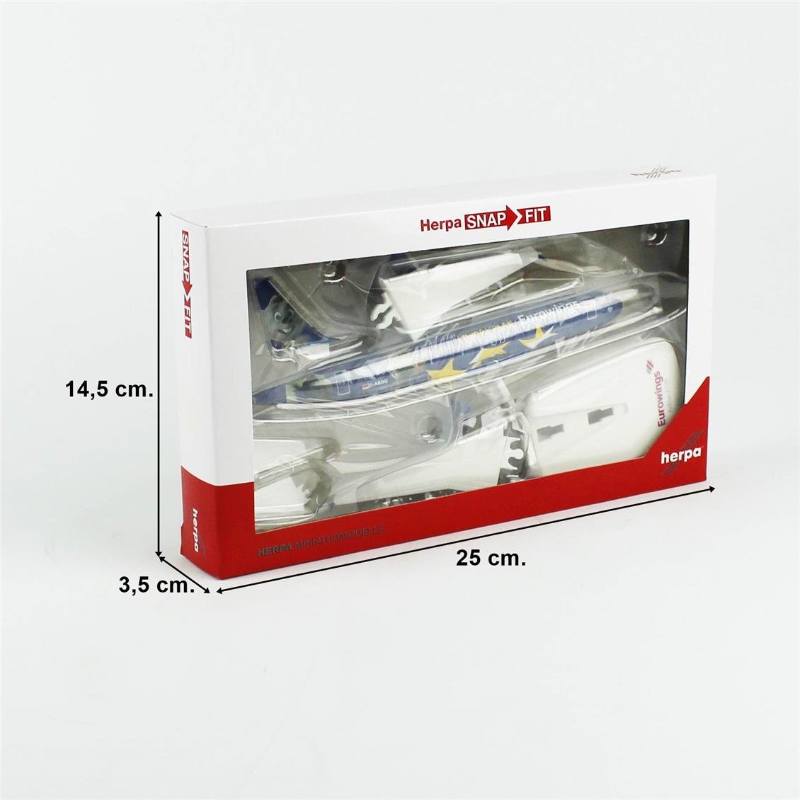 Herpa 611695 1/200 Ölçek, Eurowings Airbus A320 Europa Park D-abdq, Sergilemeye Hazır Model Yolcu Uçağı