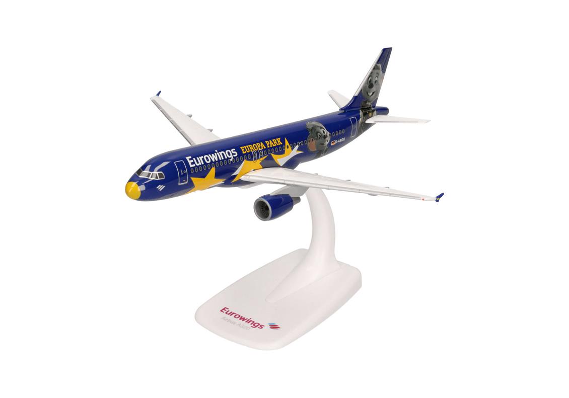 Herpa 611695 1/200 Ölçek, Eurowings Airbus A320 Europa Park D-abdq, Sergilemeye Hazır Model Yolcu Uçağı