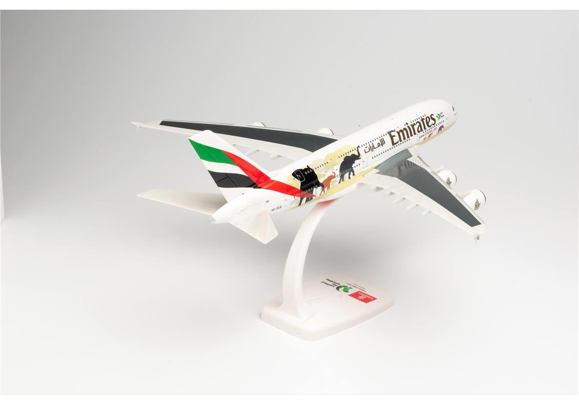 Herpa 612180 1/250 Ölçek, Emirates Airbus A380 (United for Wildlife-No.2), Sergilemeye Hazır Model Yolcu Uçağı