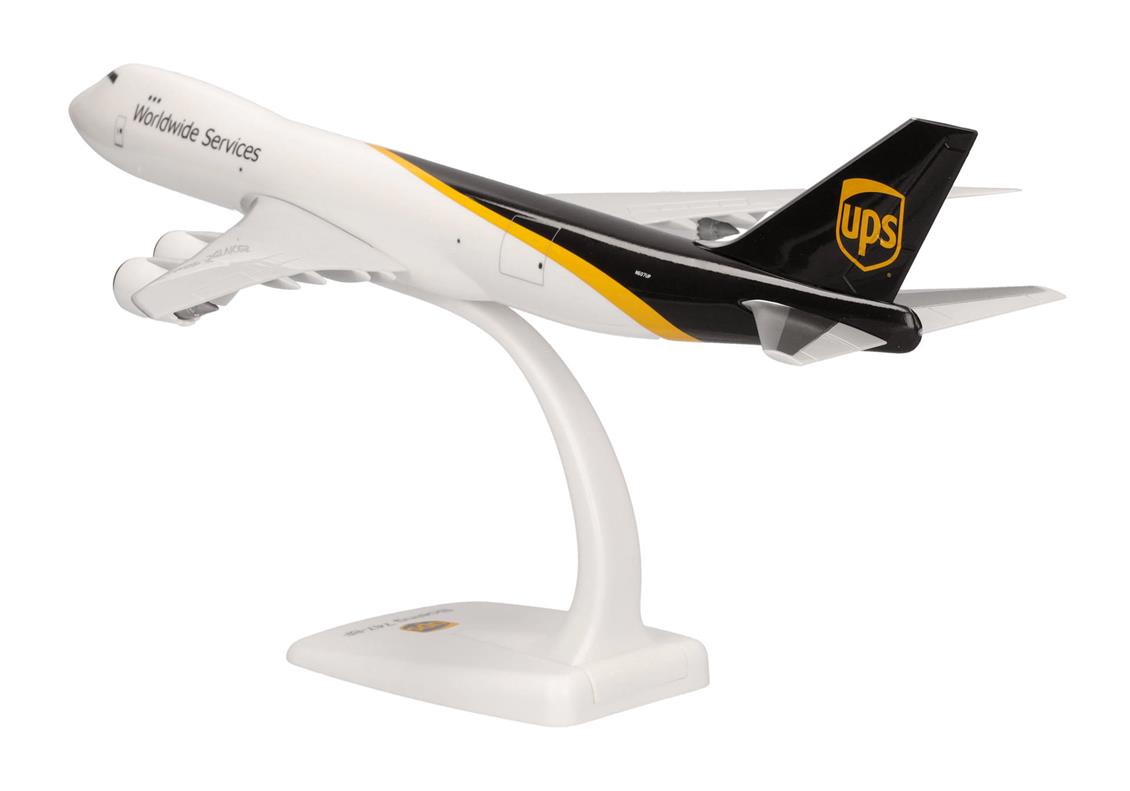Herpa 612241 1/250 Ölçek, UPS Boeing 747-8F, Sergilemeye Hazır Model Yolcu Uçağı