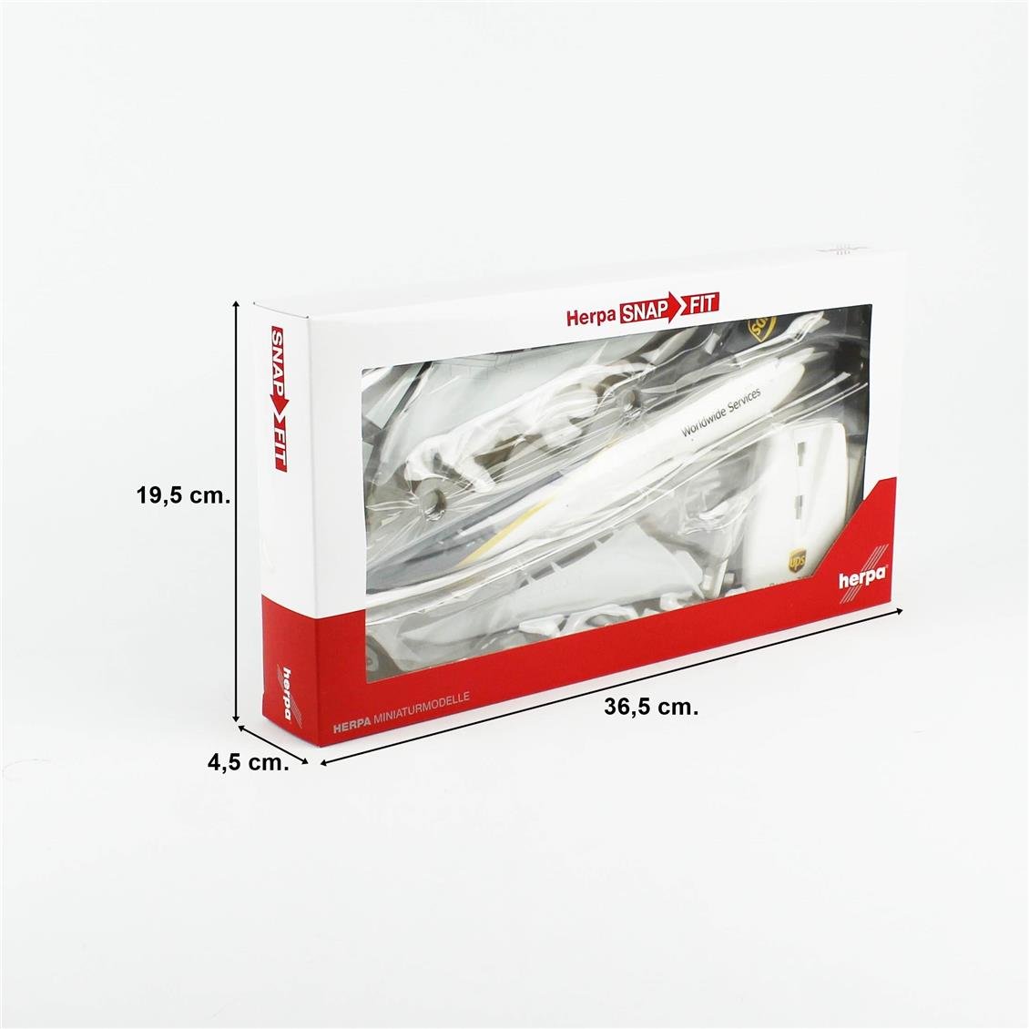 Herpa 612241 1/250 Ölçek, UPS Boeing 747-8F, Sergilemeye Hazır Model Yolcu Uçağı