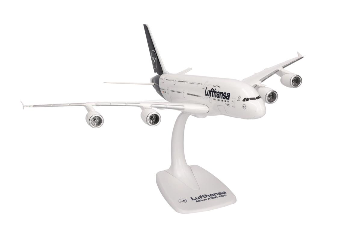 Herpa 612319 1/250 Ölçek, Lufthansa Airbus A380-800, reg. D-AIMB, Sergilemeye Hazır Model Yolcu Uçağı