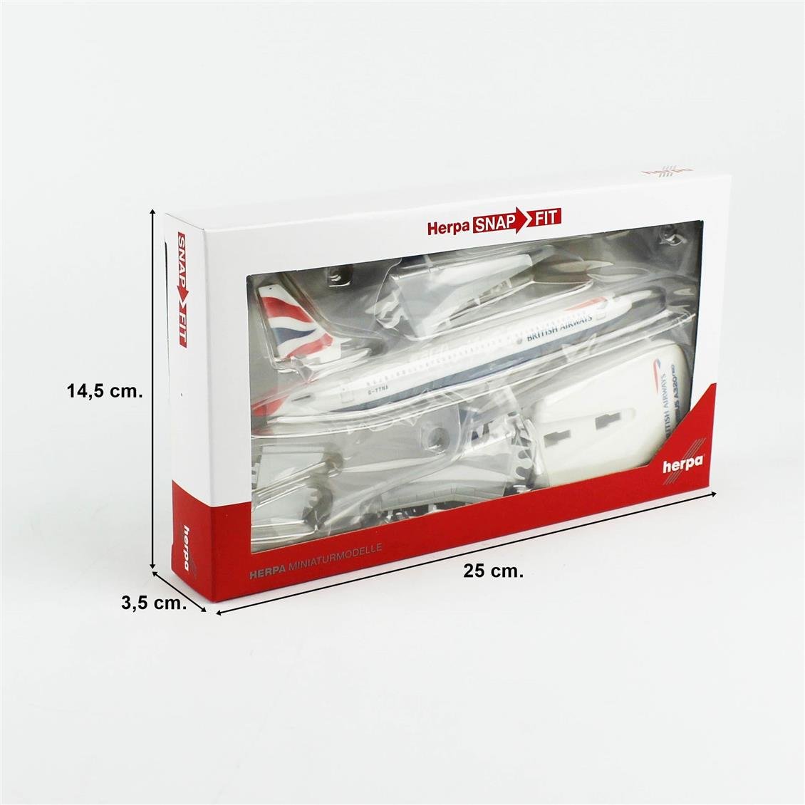 Herpa 612746 1/200 Ölçek, British Airways Airbus A320neo G-ttna, Sergilemeye Hazır Model Yolcu Uçağı