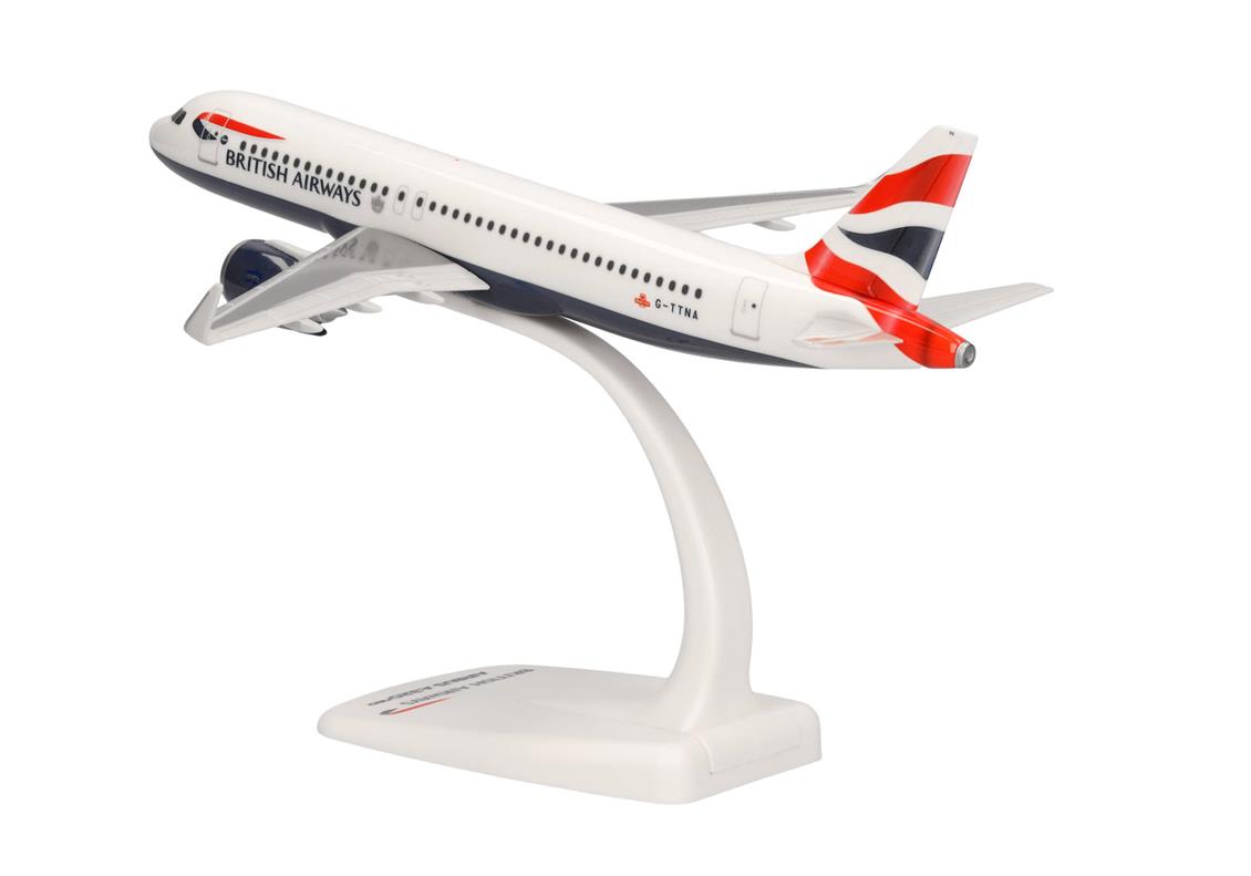 Herpa 612746 1/200 Ölçek, British Airways Airbus A320neo G-ttna, Sergilemeye Hazır Model Yolcu Uçağı