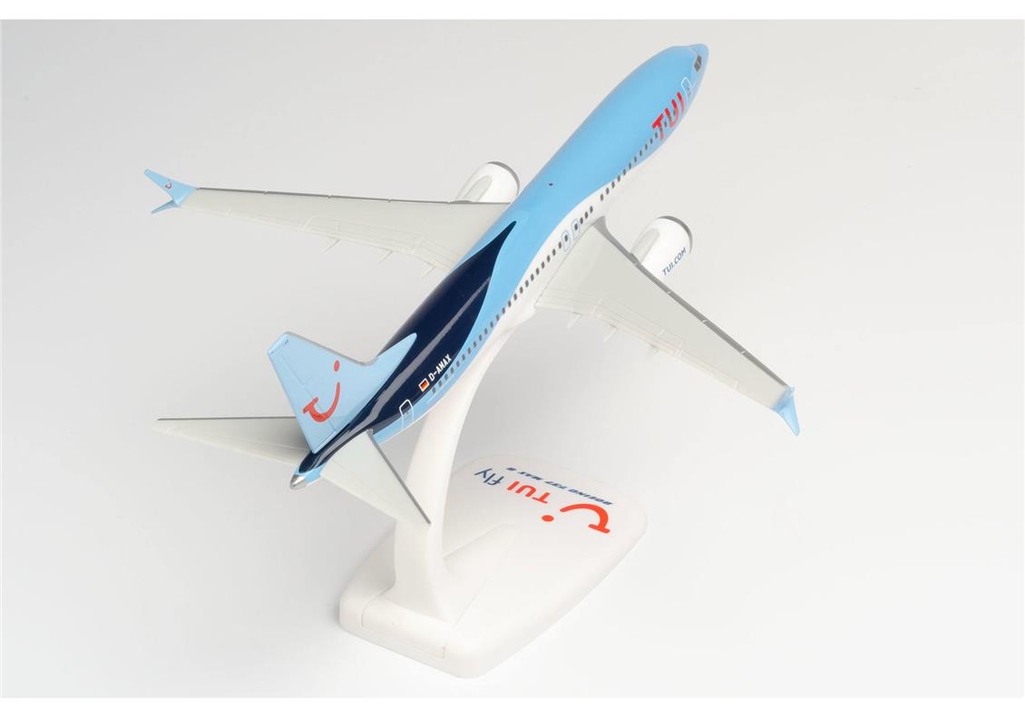 Herpa 612760 1/200 Ölçek, TUIfly Germany Boeing 737 MAX 8, Sergilemeye Hazır Model Yolcu Uçağı
