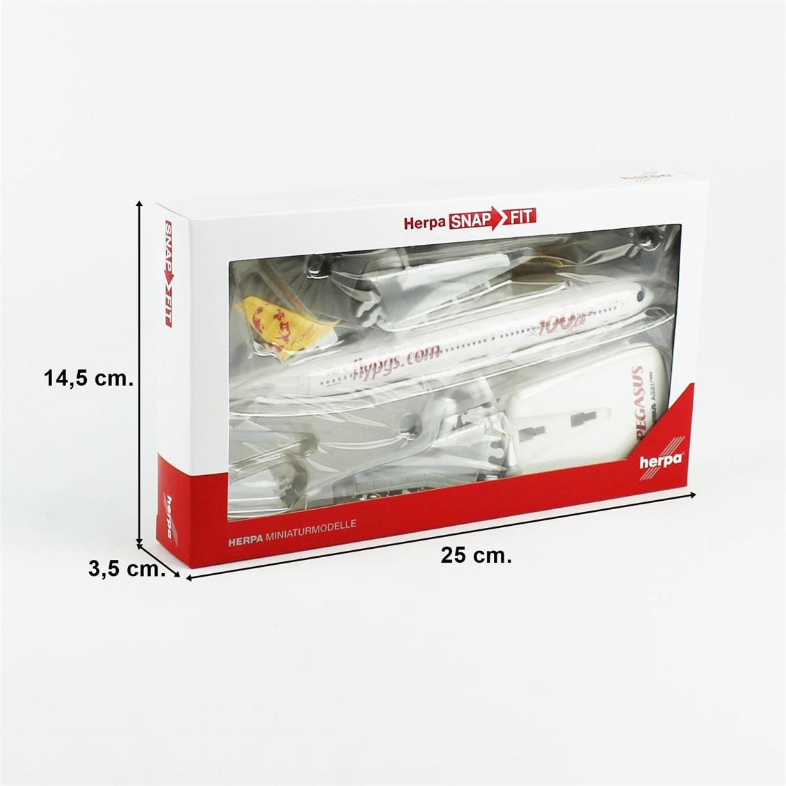 Herpa 613057 1/200 Ölçek, Pegasus Airlines Airbus A321 neo (100.yıl) Sergilemeye Hazır Model Yolcu Uçağı