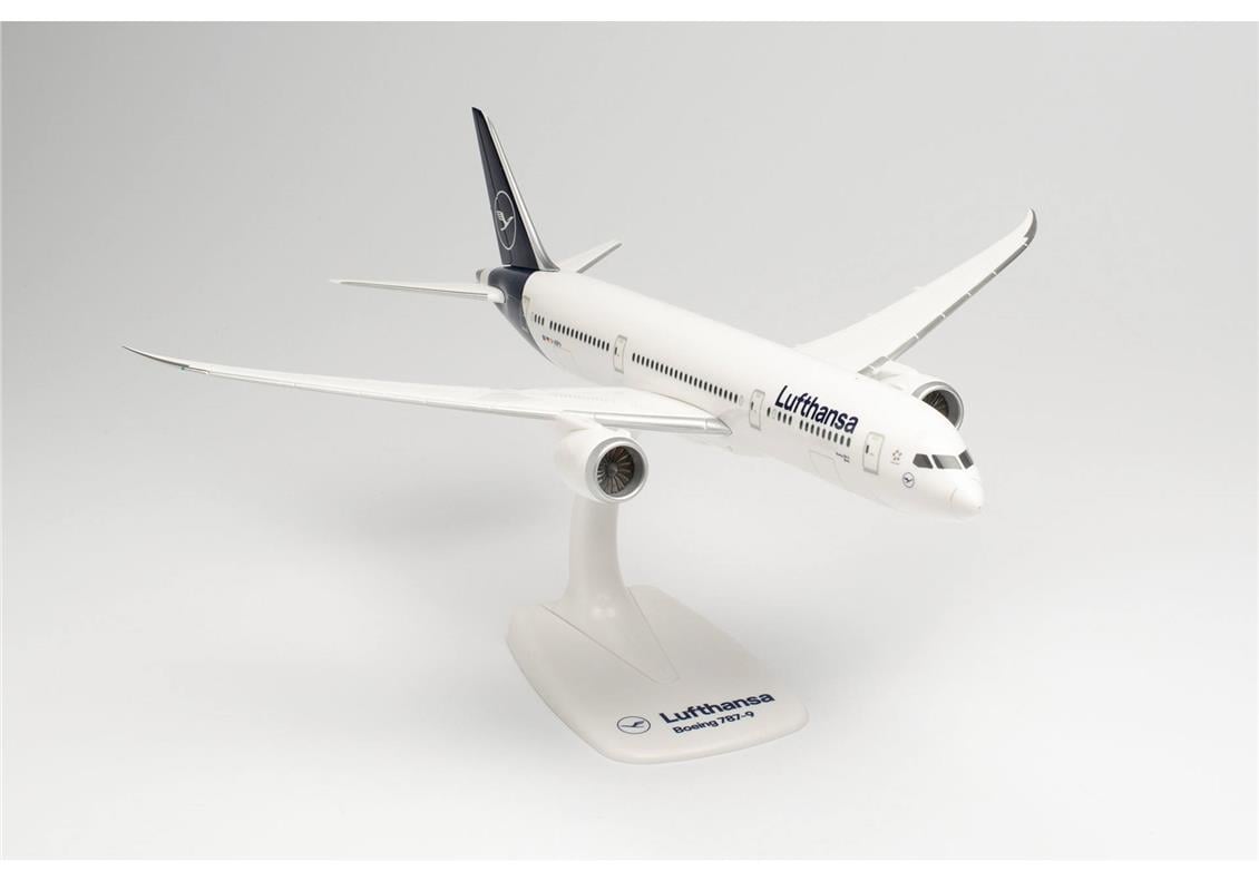 Herpa 613453 1/200 Ölçek, Boeing 787-9 Lufthansa, Sergilemeye Hazır Model Yolcu Uçağı