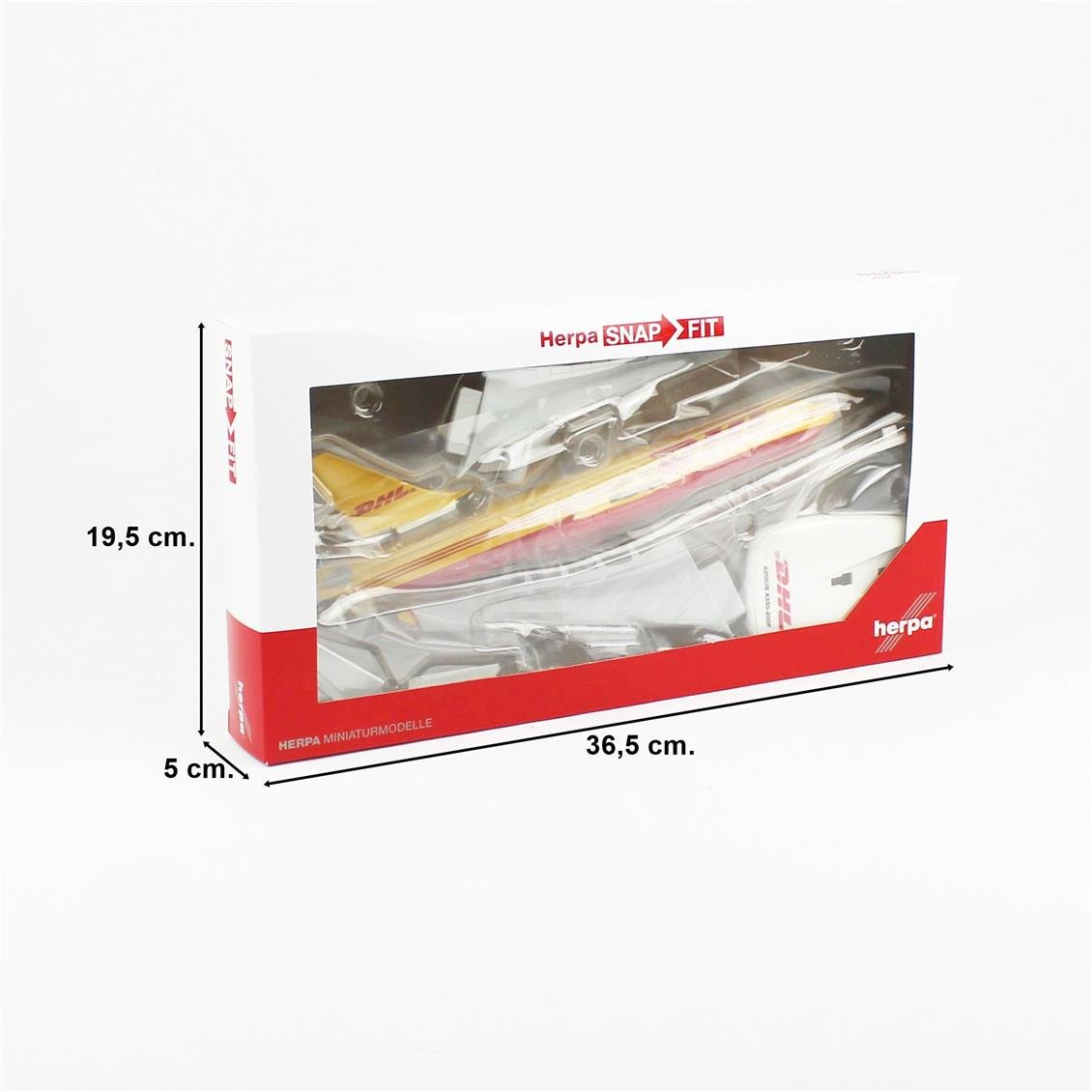 Herpa 614139 1/200 Scale, DHL (European Air Transport) Airbus A330-200F, Ready-to-Display Model Cargo Aircraft