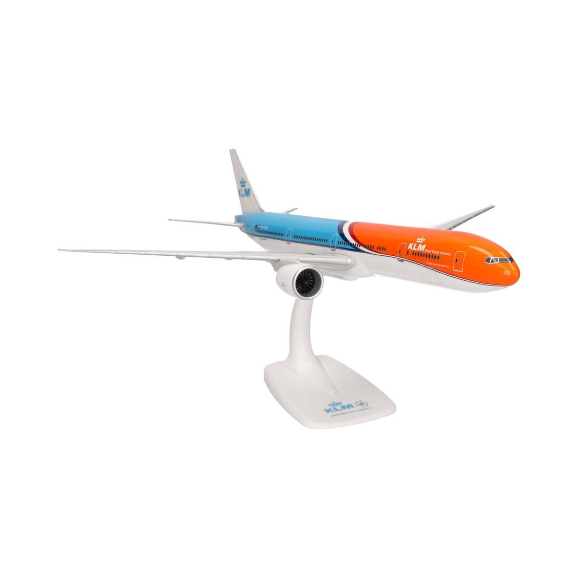 Herpa 614511 1/200 Ölçek, KLM Boeing 777-300ER (Orange Pride) PH-BVA, Snapfit, Plastik, Standlı, Sergilemeye Hazır Model Yolcu