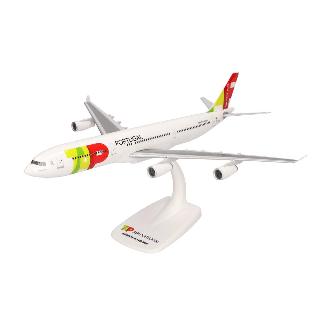 Herpa 614528 1/200 Ölçek, TAP Portekiz Havayolları Airbus A340-300, CS-TOB, Snapfit, Plastik, Standlı, Sergilemeye Hazır Model