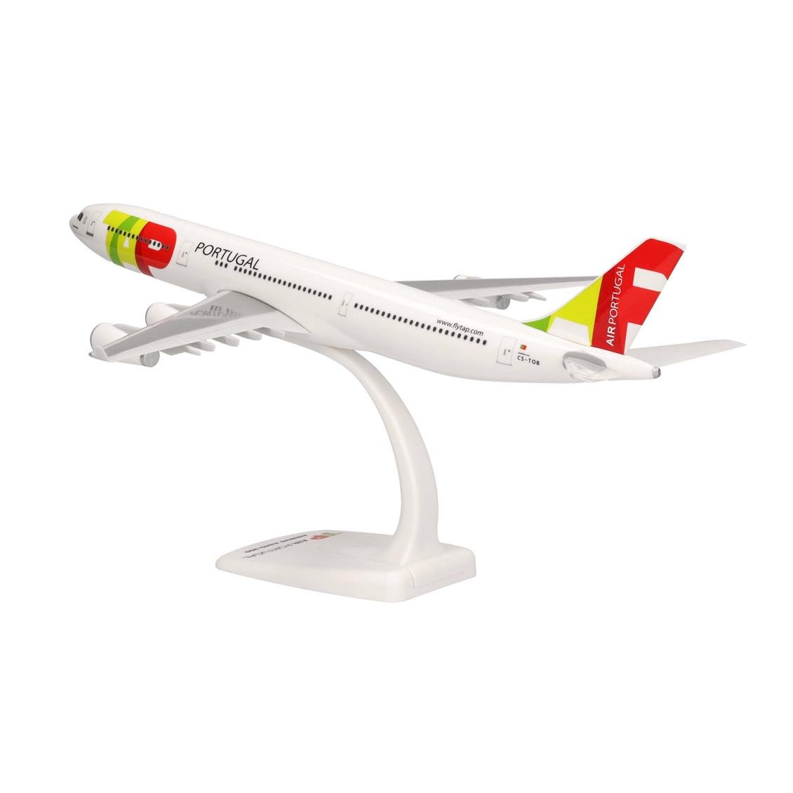 Herpa 614528 1/200 Ölçek, TAP Portekiz Havayolları Airbus A340-300, CS-TOB, Snapfit, Plastik, Standlı, Sergilemeye Hazır Model