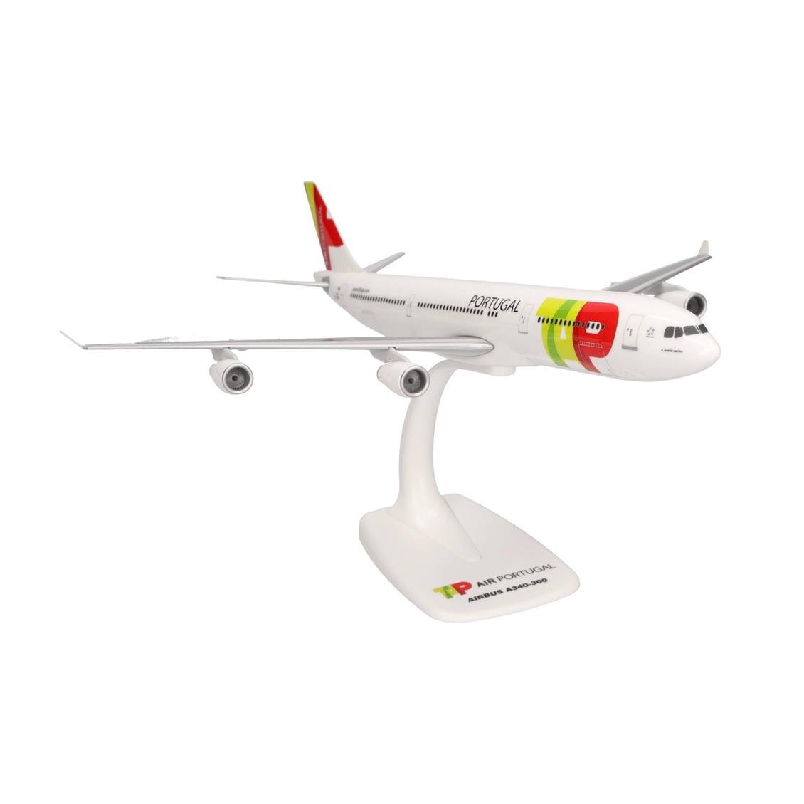 Herpa 614528 1/200 Ölçek, TAP Portekiz Havayolları Airbus A340-300, CS-TOB, Snapfit, Plastik, Standlı, Sergilemeye Hazır Model