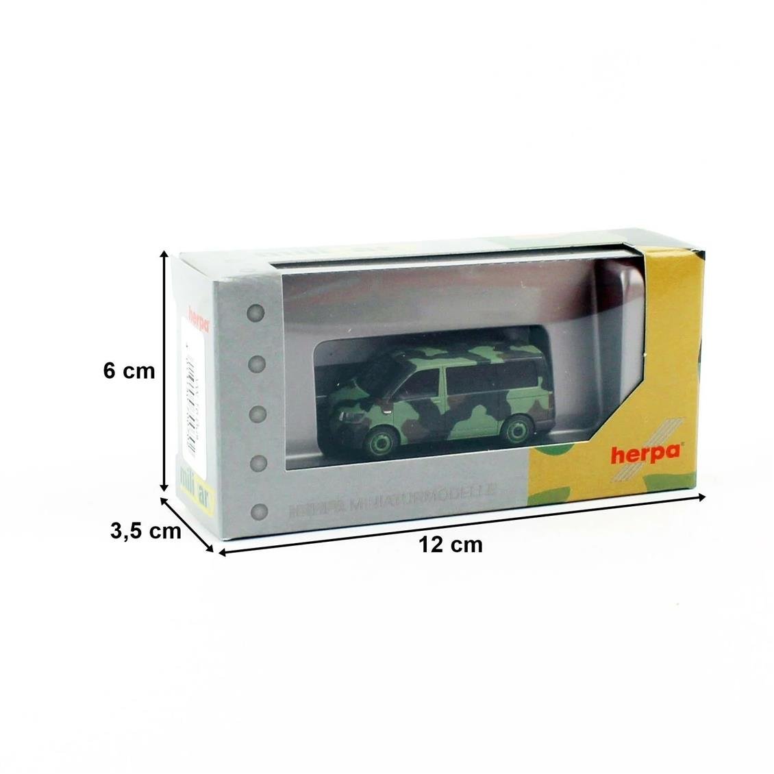 Herpa 700702 1/87 Ölçek VW T6 Minibüs, Kamuflaj, Sergilemeye Hazır Model Araç