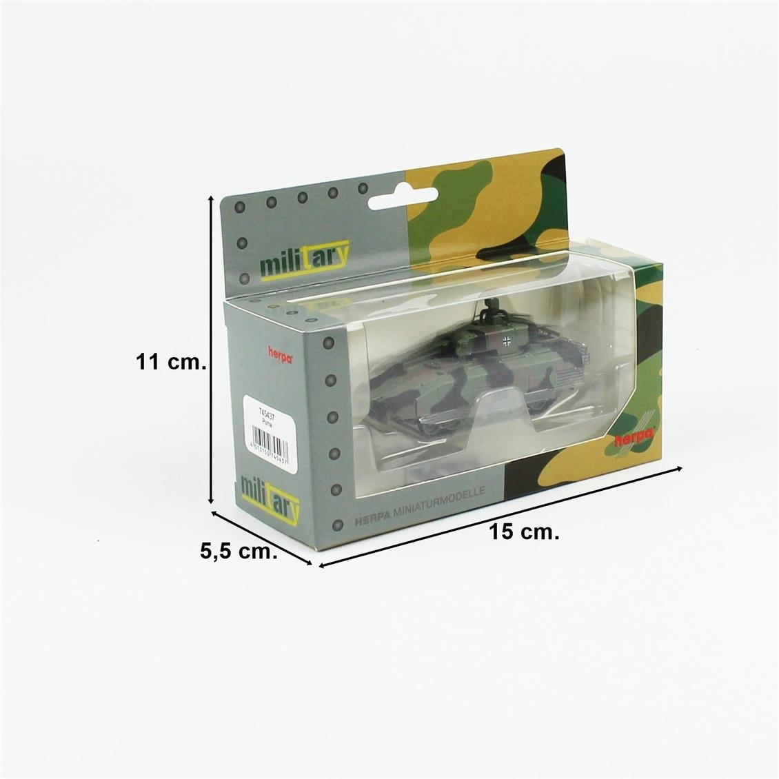 Herpa 745437 1/87 Ölçek, Puma Kamuflajlı Tank, Sergilemeye Hazır Askeri Model Araç