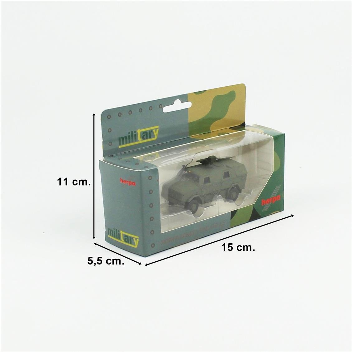 Herpa 746168 1/87 Ölçek, ATF Dingo, FLW 100 Silahlı, Zırhlı Personel Taşıyıcı, Sergilemeye Hazır Model Araç