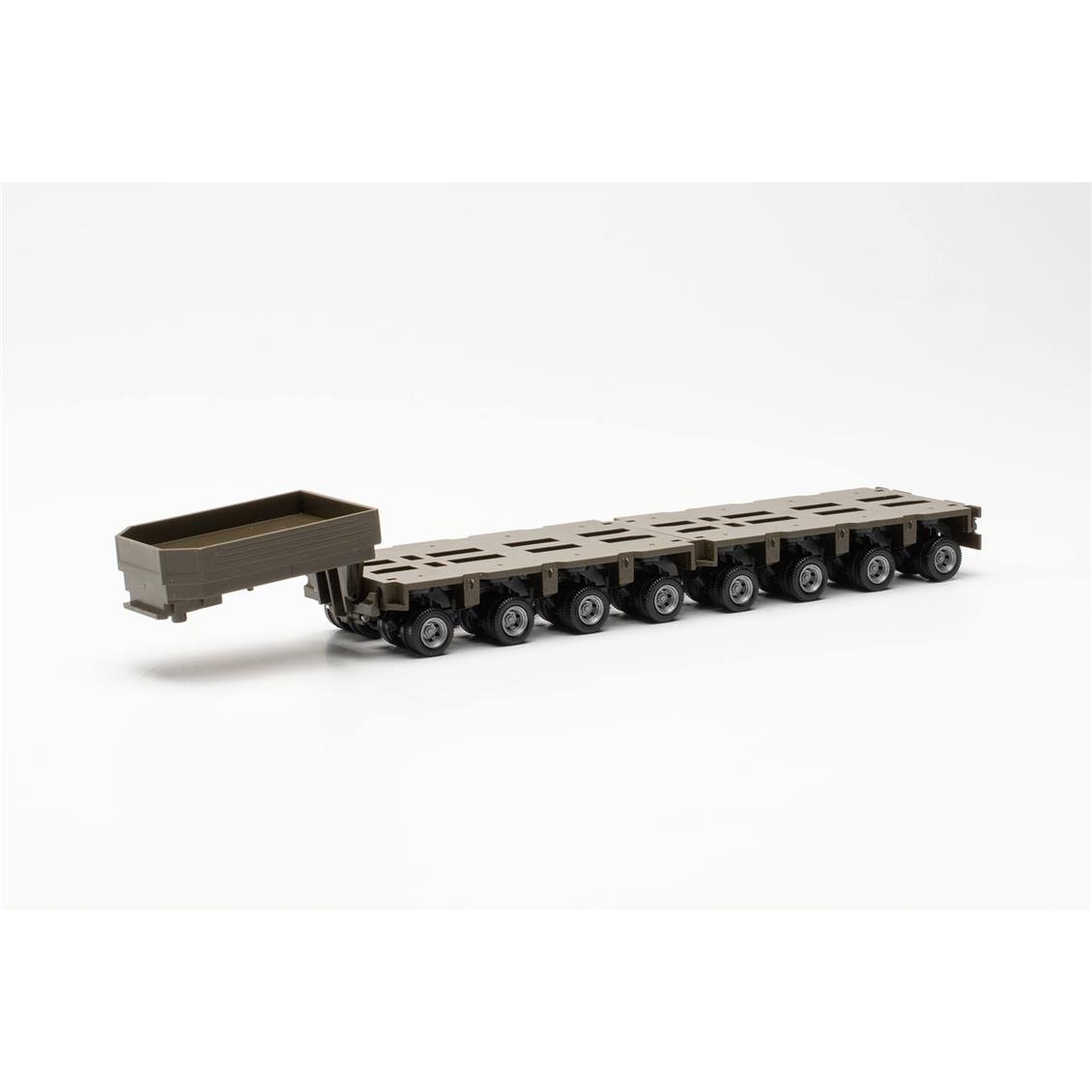 Herpa 746953 1/87 Ölçek, 8 Akslı Goldhofer THP-SL Alçak Kasa Dorse, Sergilemeye Hazır Askeri Model Araç