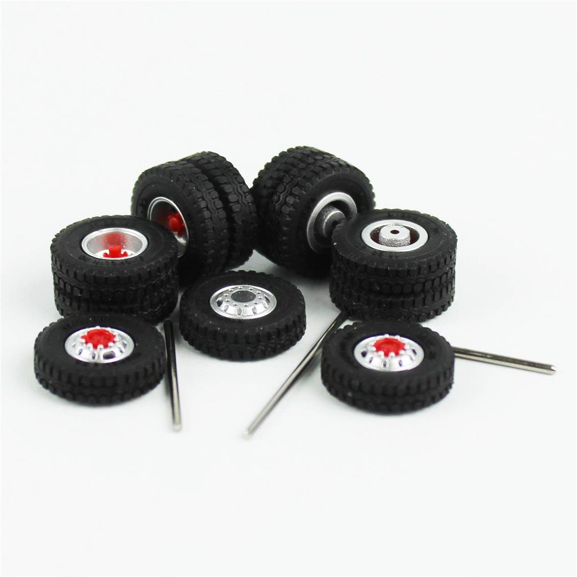 Herpa 87MBS026352 1/87 Ölçek, Scania Vabis için Çelik Jantlı 11 Tekerlek ve 3 Aks