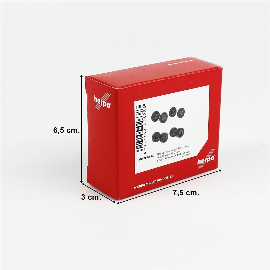 Herpa 87MBS026383 1/87 Ölçek, MB LPS Trilex için Jantlı 12 Tekerlek ve 4 Aks