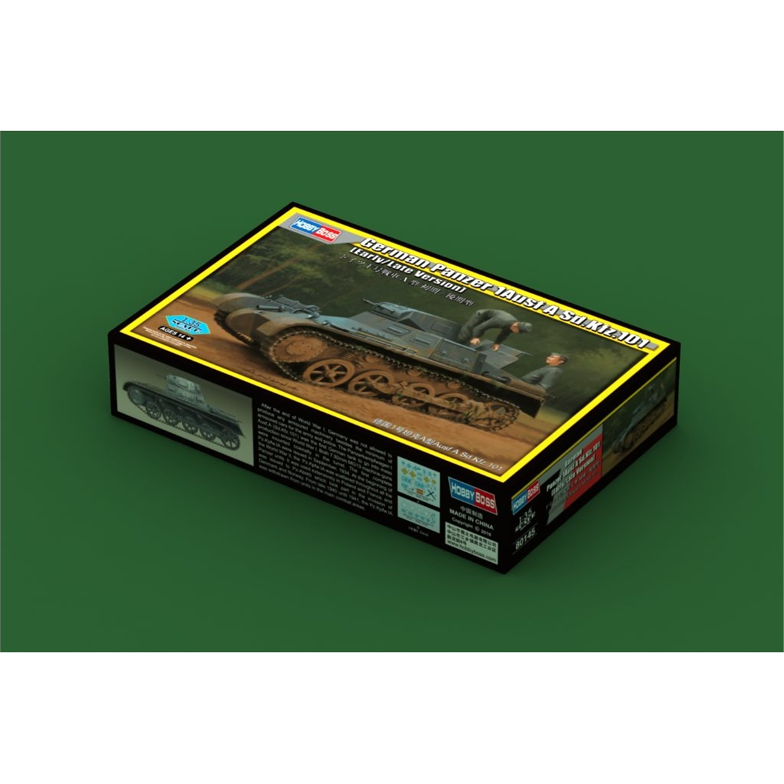 Hobbyboss 80145 1/35 Ölçek, German Panzer 1Ausf A Sd.Kfz.101(Erken ve Geç Dönem) Tankı, Plastik Model Kiti