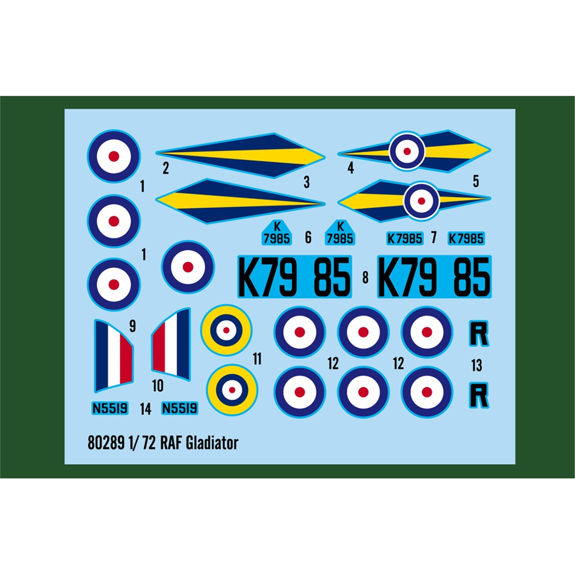 Hobbyboss 80289 1/72 Ölçek, RAF Gladiator, Savaş Uçağı Plastik Model Kiti