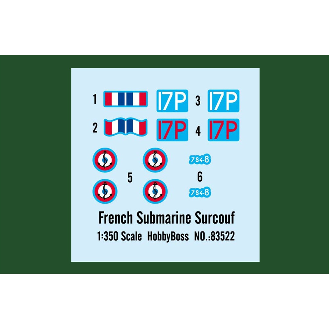 Hobbyboss 83522 1/350 Ölçek, Fransız SURCOUF Kuruvazör Denizaltısı, Plastik Model Kiti