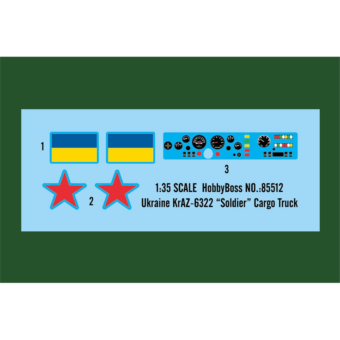 HobbyBoss 85512 1/35 Ölçek, Ukrayna KrAZ-6322 Askeri Kamyon, Plastik Model Kiti