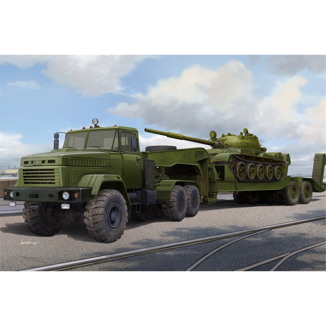 Hobbyboss 85513 1/35 Ölçek, Ukrayna KrAZ-6446 Çekici ile MAZ/ChMZAP Tankı ve 5247G Dorsesi, Plastik Model Kiti