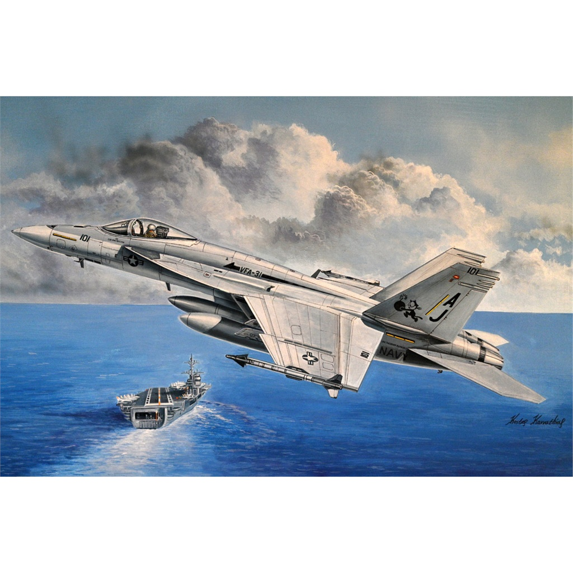 Hobbyboss 85812 1/48 Ölçek, F/A-18E Super Hornet, Savaş Uçağı Plastik Model Kiti