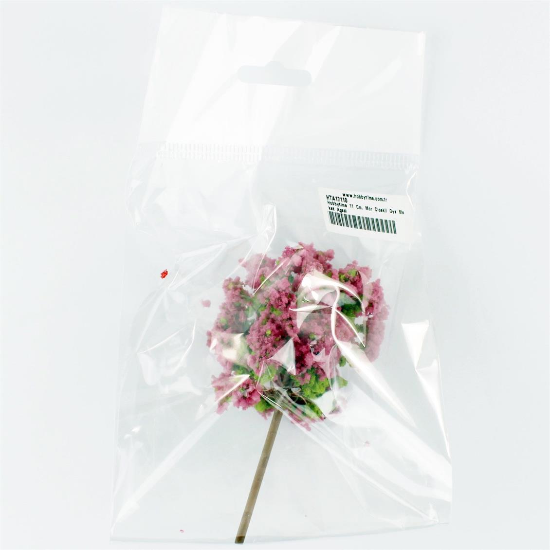 Hobbytime 11 Cm. Mor Çiçekli Oya Maket Ağacı