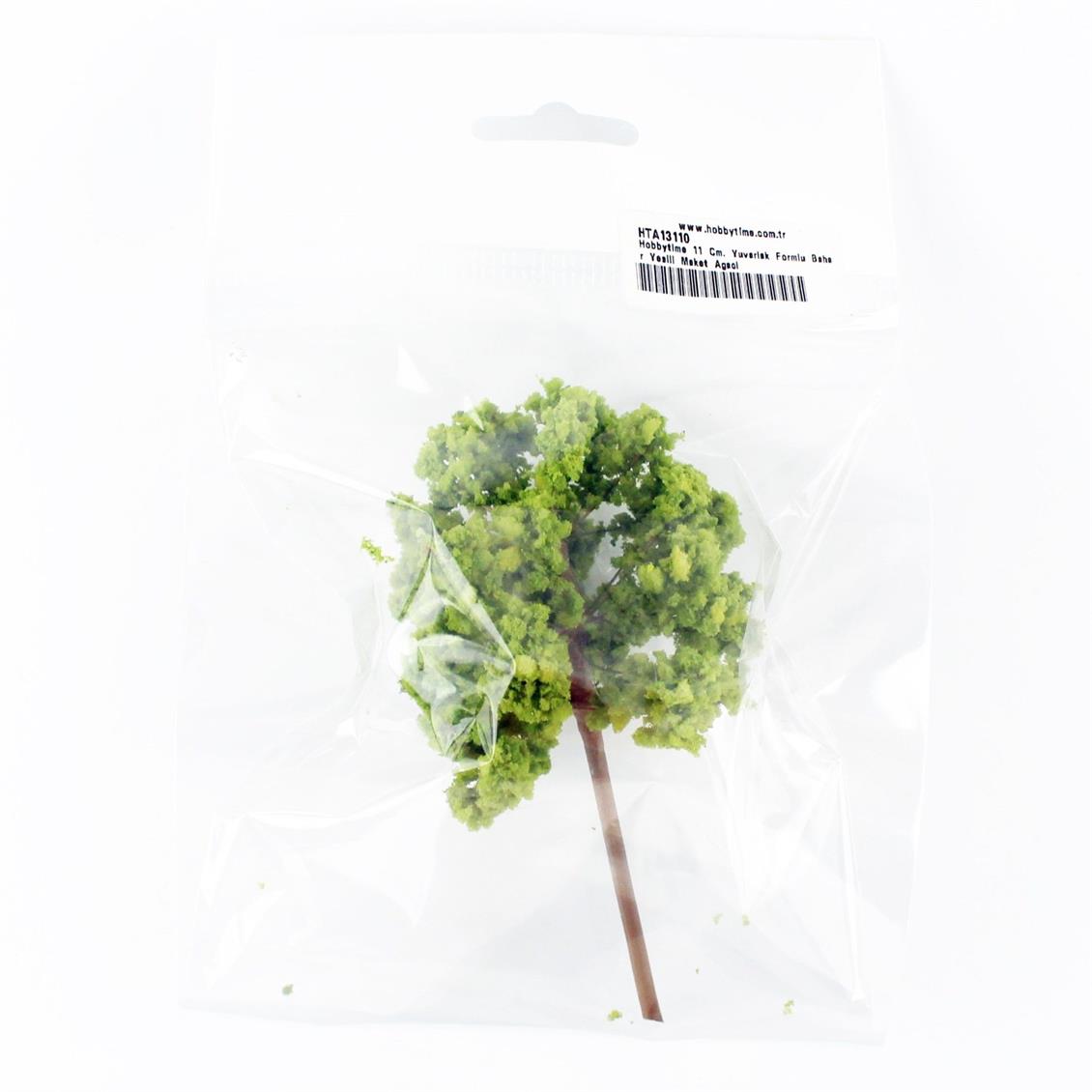 Hobbytime 11 Cm. Yuvarlak Formlu Bahar Yeşili Maket Ağacı