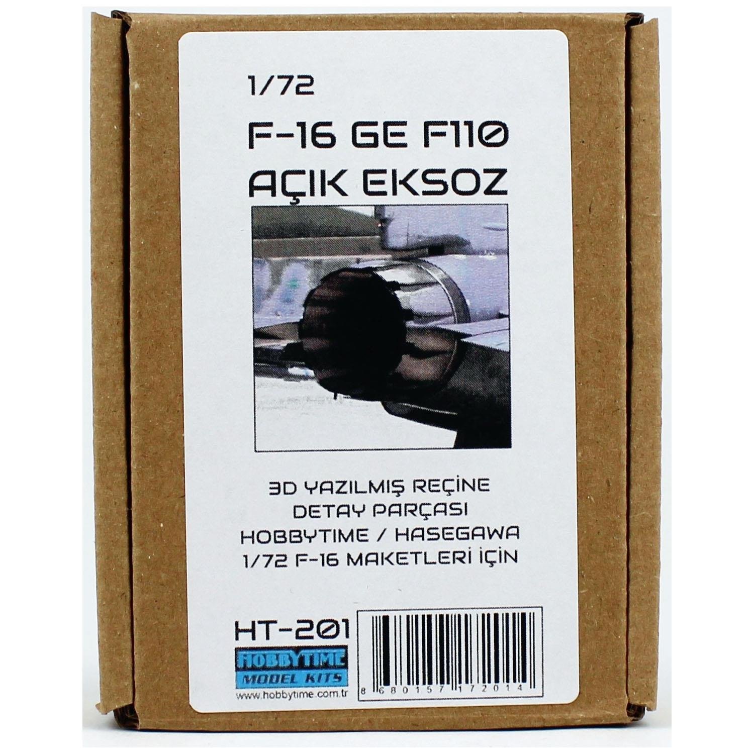 Hobbytime 201 1/72 Ölçek, F-16 GE  F110 Açık Egzost, 3D Yazılmış Reçine Detay Parçası