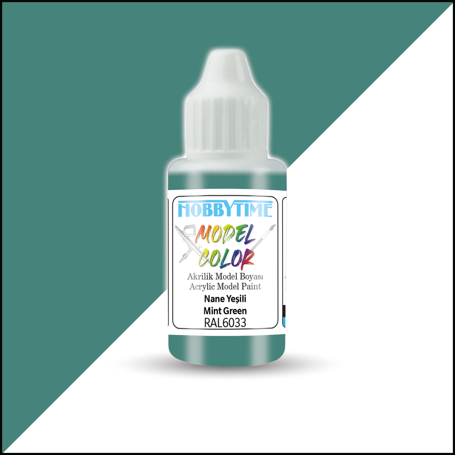 Hobbytime 406 18 ml. RAL6033 Nane Yeşili ( Mint Green), Akrilik Model Boyası