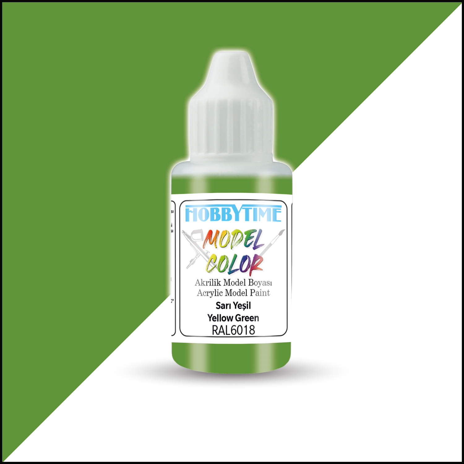 Hobbytime 461 18 ml. RAL6018 Sarı Yeşil (Yellow Green) Akrilik Model Boyası