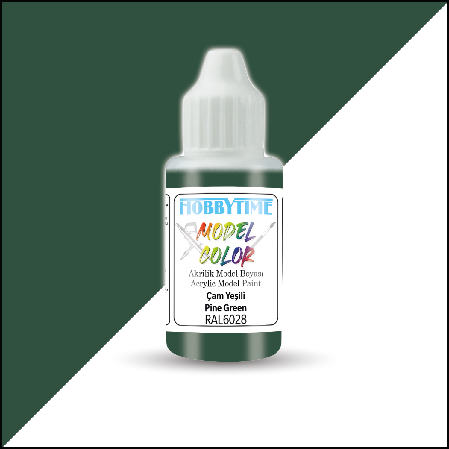 Hobbytime 462 18 ml. RAL6028 Çam Yeşili (Pine Green) Akrilik Model Boyası