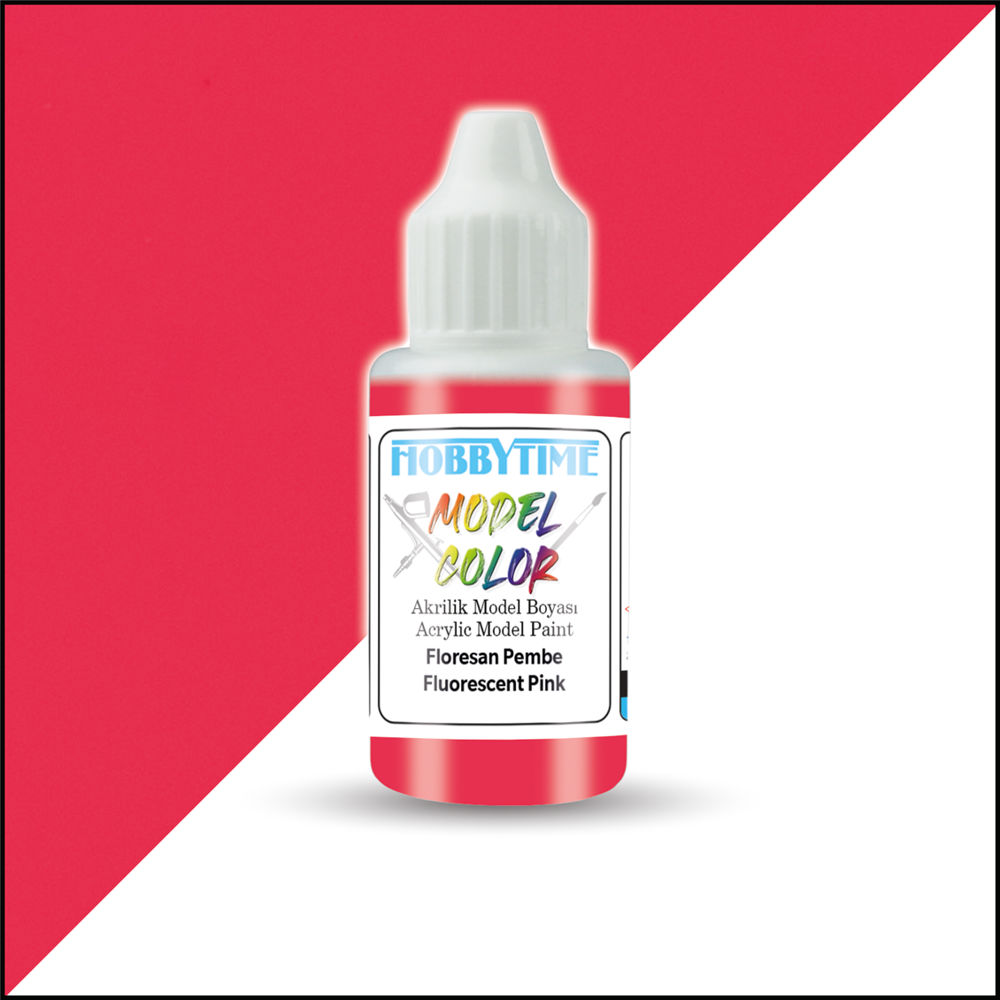 Hobbytime 497 18 ml. Florescent Pink (Fluo. Pink), Acrylmodellfarbe