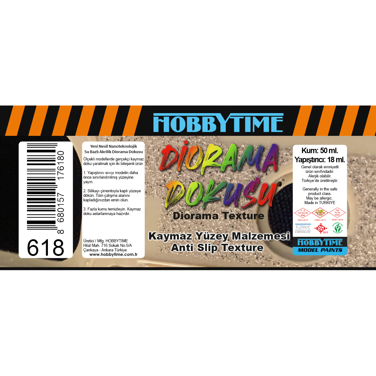 Hobbytime 618 50+18 ml. Kaymaz Yüzey Malzemesi (Anti Slip Texture)