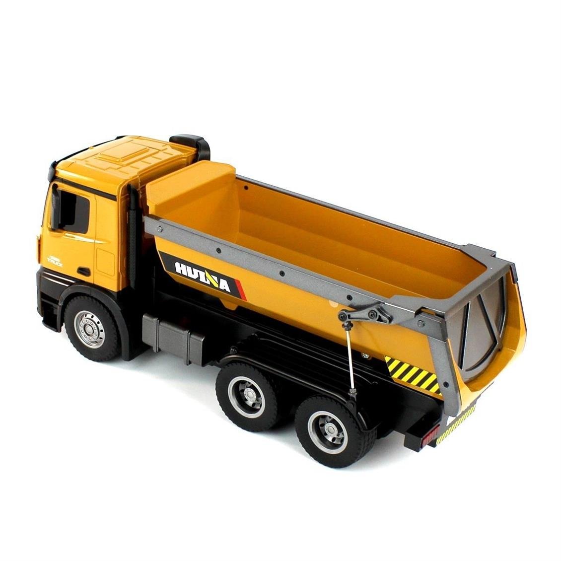 Huina 1573 1/14 Ölçek, Damperli Kamyon, Metal Destekli, 10 Kanal Uzaktan Kumandalı İş Makinası