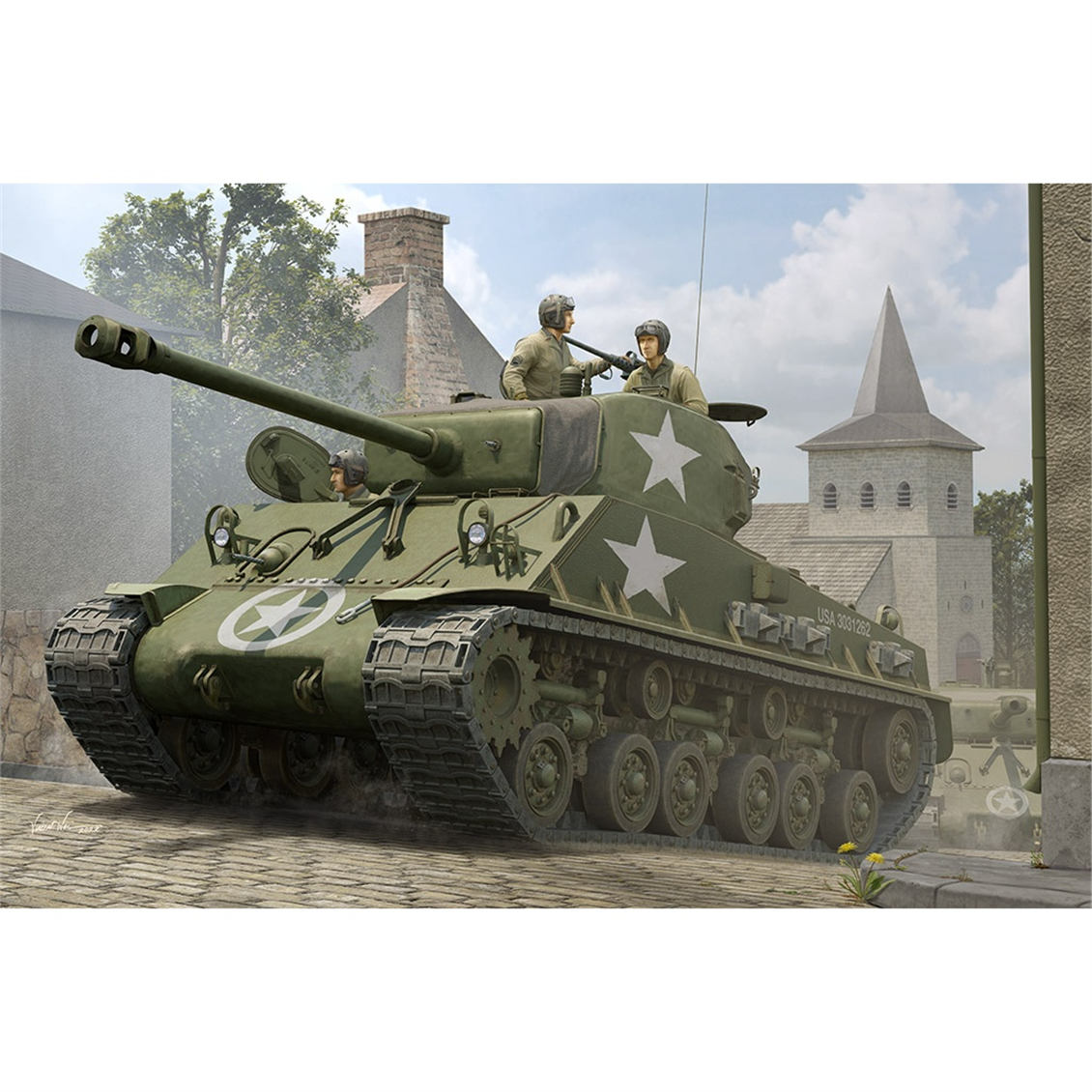 I Love Kit 61615 1/16 Ölçek, M4A3E8 Sherman (Easy Eight) Tankı, Plastik Model Kiti